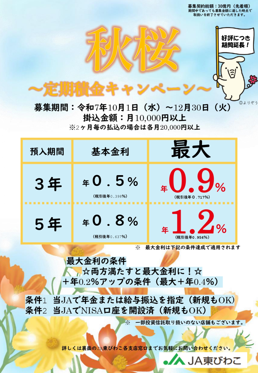 秋桜 定期積金キャンペーンチラシ (期間延長版）_page-0001