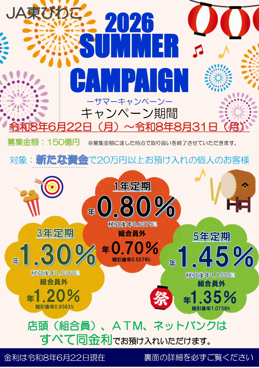 サマーキャンペーン2026 定期貯金のご案内